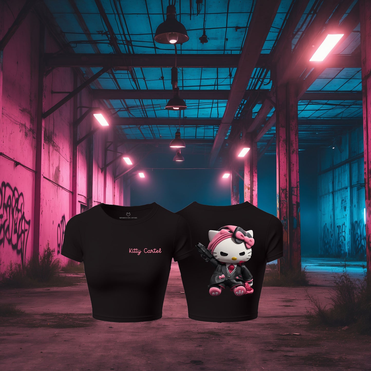 Kitty Cartel – Oversized Tee / Crop Top