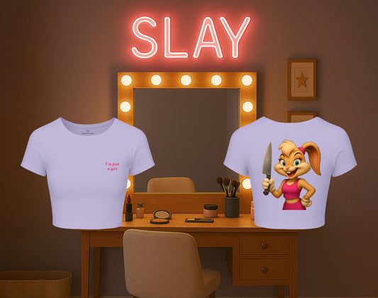 I'm just a girl – Oversized Tee / Crop Top