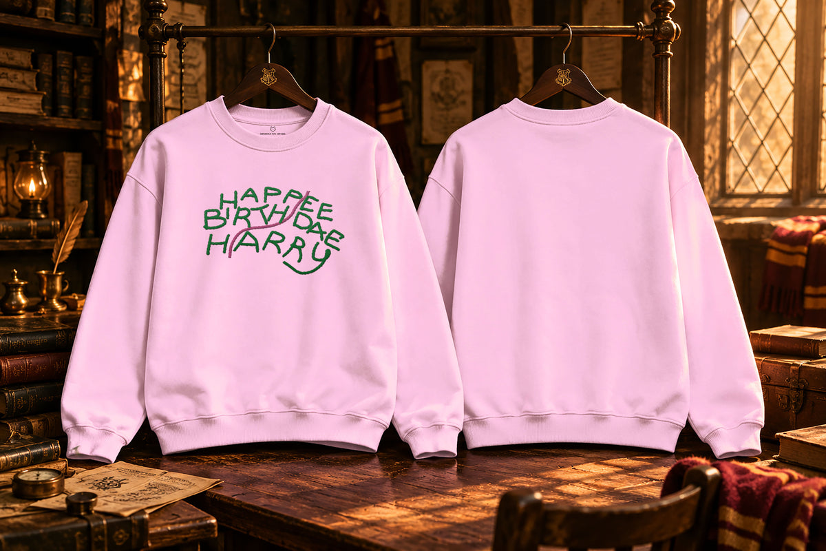 Happee Birthdae Harry Oversized Sweatshirt (Embroidered)