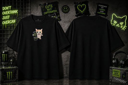 Monster Kitty Oversized T-Shirt (Emboridered)